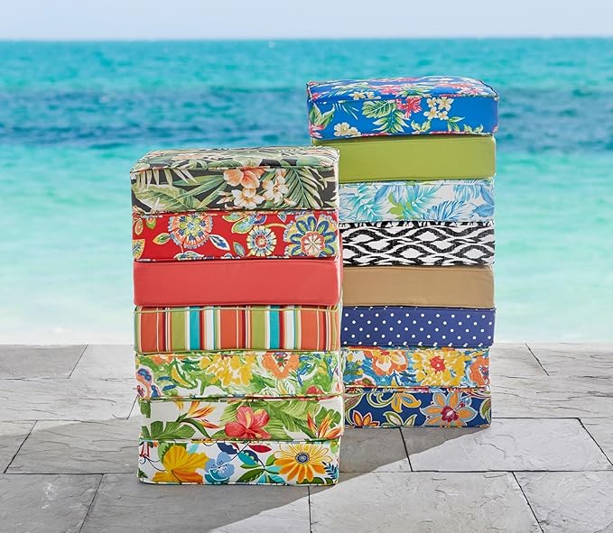 BrylaneHome Extra-Thick Seat Cushion - 23”L x 22”W x 5.5”H - Patio & Outdoor - Water - Photo 2