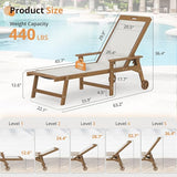 LUE BONA Chaise Lounge Chair Outdoor Set of 4, HDPS and HDPE Wicker Chaise Lounger with 5 Positions - Photo 3