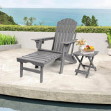 FUNBERRY Outdoor Folding Adirondack Side Table, Portable No Assembly Patio End Table HDPE All Weather - Photo 9