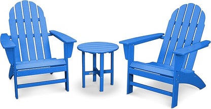 Polywood Vineyard 3-Piece Adirondack Set (Pacific Blue)