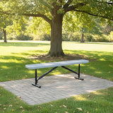 6FT Metal Park Bench for Outside, All-Weather Thermoplastic Coating Outdoor Bench with Anchor - Photo 2