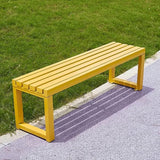 Outdoor Metal Garden Bench Seat, Park Benches with Anti-Rust Aluminum Steel Metal Frame, Slatted Seat - Photo 1