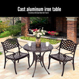 YUSING 31" Outdoor Dining Table, Patio Cast Aluminum Table, Furniture Set - Photo 6