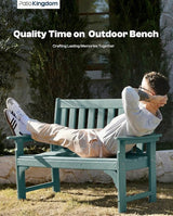 HDPE Garden Bench, All Weather 2-Person Outdoor Benches, Rust Free & Fade Resistant Patio Benches for Garden, Porch - Photo 8