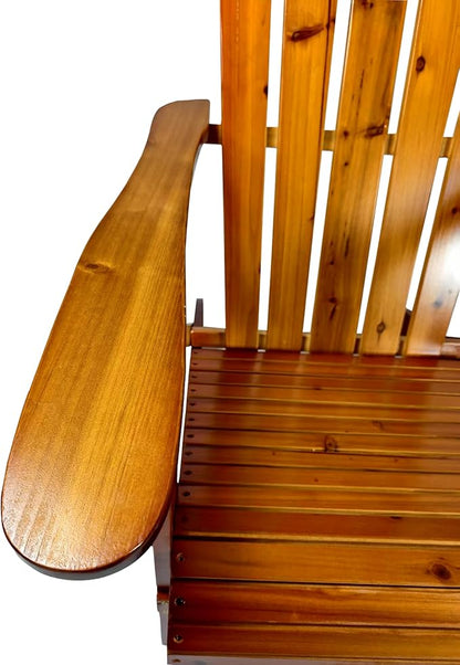 Outdoor or Indoor Wood Adirondack Chair, Foldable, Oak
