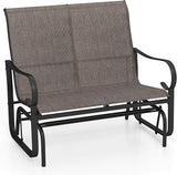 Giantex 2-Person Outdoor Glider Bench with High Backrest, Mesh Fabric, Metal Frame, 660Lbs Capacity, Rocking Chair - Photo 1