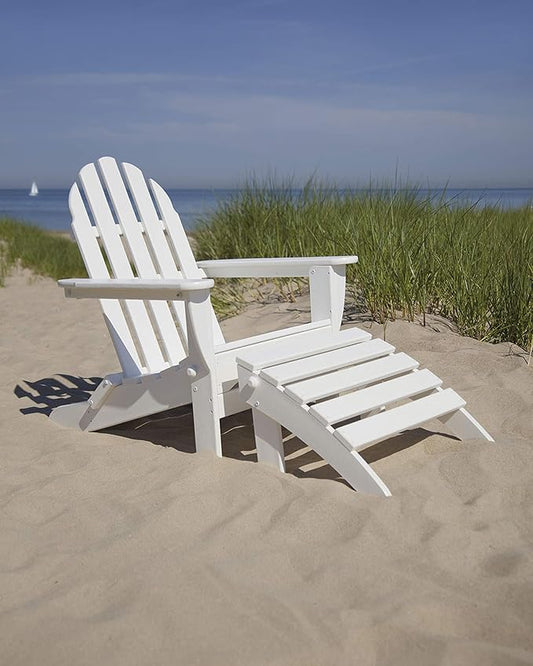 POLYWOOD PWS136-1-LE Classic 2-Piece Adirondack Set, Lemon