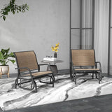 Outsunny Porch Glider Set of 2, Metal Frame Swing Glider Chair with Breathable Mesh Fabric - Photo 2