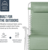 Best Choice Products Set of 2 Extra Wide Adjustable Steel Mesh Zero Gravity Lounge Chair Recliners w/Pillows and Cup - Photo 6
