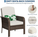 GarveeHome Outdoor Wicker Chairs Set of 2, All-Weather High Back Rattan Patio Furniture - Photo 5
