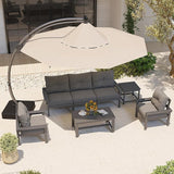 Grey HDPE Outdoor Patio Furniture Set - Photo 9