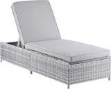 Elle Decor Vallauris Patio Outdoor Furniture Collection, Premium All Weather Wicker, Storage Chaise Lounge, Gray - Photo 5