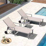 PURPLE LEAF Patio Chaise Lounge Set for 4 Outdoor Pool Lounge Chairs with Armrest and Adjustable Backrest Aluminum - Photo 2