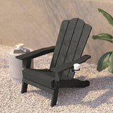 Flash Furniture Newport Adirondack Chairs with Cup Holders, Weather Resistant Poly Resin Adirondack Chairs, Set of 4 - Photo 6