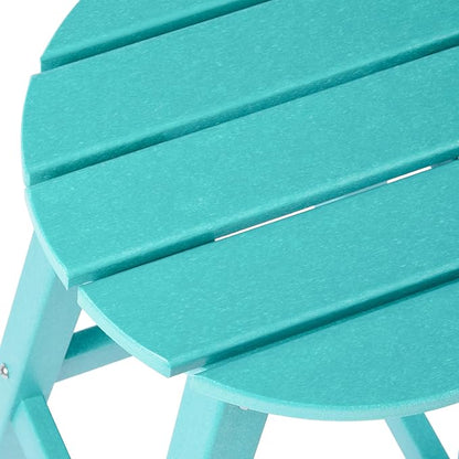 Costaelm 29" Height Outdoor Bar Stools, All-Weather Bar Stools, Adirondack Poly Patio Round Bar Stool for Patio, Deck, Kitchen Counter and Garden, Turquoise