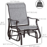 Outsunny Outdoor Glider Chair, Gliders for Outside Patio with Steel Frame and Mesh Fabric for Backyard, Garden - Photo 3