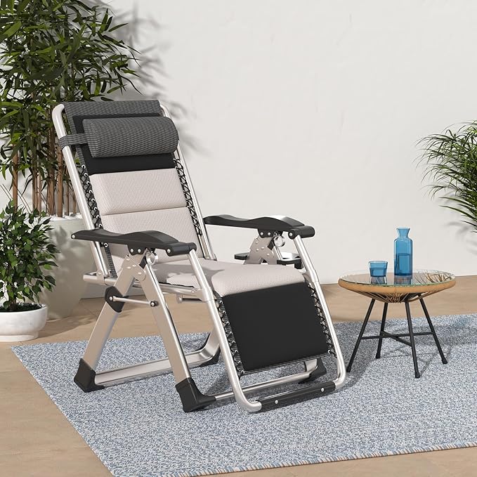 Slsy Zero Gravity Chair, Reclining Lounge Chair with Removable Tray for Indoor and Outdoor - Photo 2