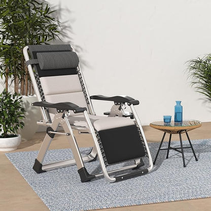 Slsy Zero Gravity Chair, Reclining Lounge Chair with Removable Tray for Indoor and Outdoor, Patio Recliner Folding Reclining Chair
