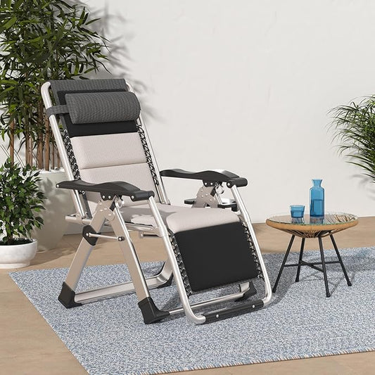 Slsy Zero Gravity Chair, Reclining Lounge Chair with Removable Tray for Indoor and Outdoor, Patio Recliner Folding Reclining Chair