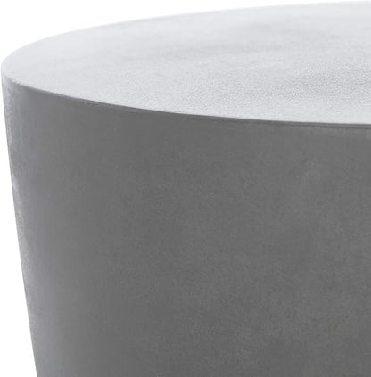 Safavieh Outdoor Collection Aishi Modern Concrete Dark Grey Round 17.7-inch Accent Table
