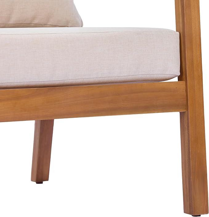 Christopher Knight Home Grice Acacia Wood Lounge Chair Outdoor with Removable Cushion - Photo 7