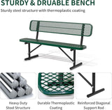 4/6/8 Feet Park Bench for Outside Heavy Duty Metal, Garden Benches Outdoor Bench with Backrest & Portable Frame - Photo 4
