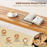 RELAX4LIFE 63’’ Outdoor Bench Acacia Wood - 3-Person Backless Patio Benches with Heavy Duty Metal Frame - Photo 4
