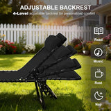 Outsunny Folding Chaise Lounge Chair, Patio Sun Tanning Chair, Outdoor Chaise Lounger with 4-Position Reclining Back - Photo 4