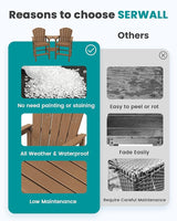 SERWALL Tall Adirondack Chairs Set of 4 with Double Layer Connecting Tray, HDPE Bar Height Outdoor Chairs - Photo 5