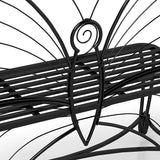 Outdoor Bench Patio Outdoor Garden Bench Butterfly Cast Iron Metal Patio Bench - Photo 6