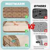 MEETWARM 3 Pieces Outdoor Wicker Rocking Chair Set - Photo 3