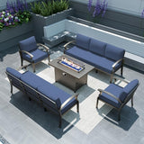 Gotland Aluminum Patio Furniture Set, Metal Outdoor Furniture with 45’’ 55 - Photo 8
