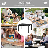 Outsunny Outdoor Dining Table for 6 Person, Rectangular Patio Table, Aluminum Metal Legs for Garden, Lawn, Patio - Photo 6