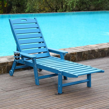 Outdoor Chaise Lounge Chair with Adjustable Backrest and Heavy-Duty Support for Ultimate Relaxation