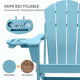 FOOWIN Folding Adirondack Chair, HDPE Adirondack Chairs with Cup Holder - Photo 5