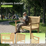 OTSUN Teak Bench Outdoor, 2-Person Wood Garden Bench with 800lb Capacity All-Weather Durable Fade-Resistant - Photo 5