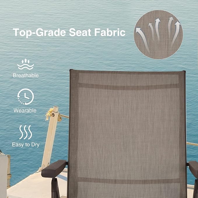 COSTWAY Folding Chaise Lounge Chair Outdoor Portable Reclining Lounger Beach Brown