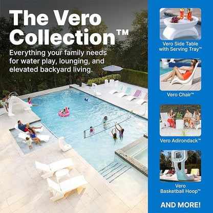 Step2 Vero Pool Lounger, Fade-Resistant, Waterproof Patio Furniture, Pool Lounge Chair for Sun Shelf, Use in Pools with Shelves Up to 12-Inches Deep or Outside Pool Deck, Weighted, White