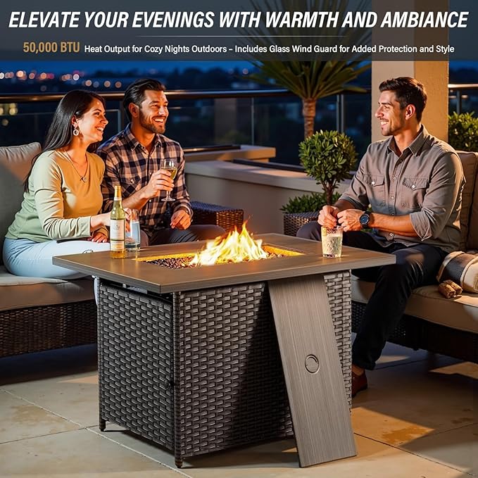 Belord Luxurious 7 Piece Patio Furniture Set with Fire Pit Table - Photo 7