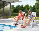 Foldable Adirondack Chairs - All-Weather Lawn & Patio Chairs with Wide Armrests, Solid Wood, 350 Lbs, White - Photo 3