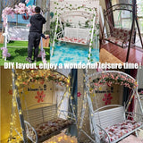 Upgraded Metal Patio Porch Swing with A-Frame Stand Heavy Duty Metal Hanging Porch Swing Chair Patio Hanging Bench - Photo 6