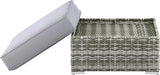 Elle Decor Vallauris Patio Outdoor Furniture Collection, Premium All Weather Wicker, Ottoman, Gray - Photo 5