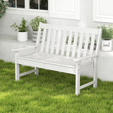 RELAX4LIFE 2-Person Patio Outdoor Bench - 52’’ All-Weather HDPE Garden Bench with Armrests & Slatted Backrest - Photo 8