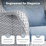 Belord Patio Wicker Chairs Swivel Rocker, Outdoor Patio Furniture Set with Rattan Side Table - Photo 5