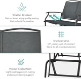 Best Choice Products 2-Person Outdoor Patio Swing Glider Steel Bench Loveseat Rocker for Deck, Porch w/Textilene Fabric - Photo 5