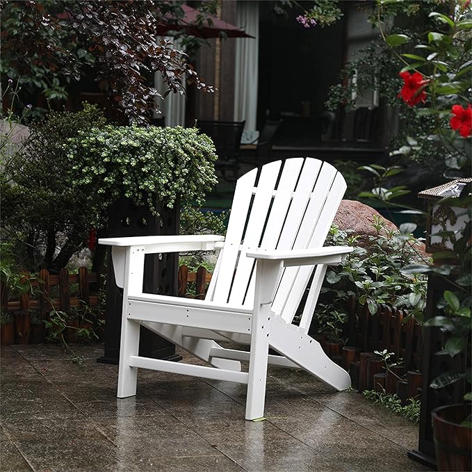 Northlight Weather Recycled Plastic Outdoor Adirondack Chair, 38", White