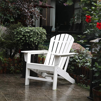 Northlight Weather Recycled Plastic Outdoor Adirondack Chair, 38", White