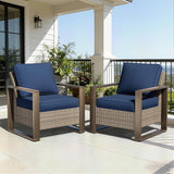 Patio Metal Wicker Chairs Set of 2 - Photo 9