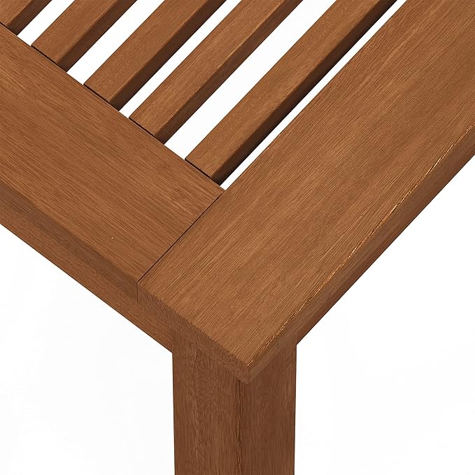 Furinno TIOMAN Outdoor Bench, Backless Garden Bench with Slatted Top, for Patio, Deck, Garden, 11.9" x 39.3" x 18.5", Light Wood