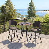 VICLLAX 28" Round Outdoor Bar Table, Counter Height Patio Table with Adjustable Umbrella Hole for Balcony - Photo 7